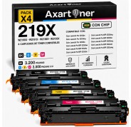 Compatible Pack x4 HP W2190X / W2191X / W2192X / W2193X / 219X - CON CHIP - Cartuchos de Toner para HP Color LaserJet Pro 3202dw / MFP 3302fdng / MFP 3302fdwg / MFP 3302sdwg