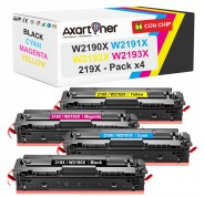 Compatible Pack x4 HP W2190X / W2191X / W2192X / W2193X / 219X - CON CHIP - Cartuchos de Toner para HP Color LaserJet Pro 3202dw / MFP 3302fdng / MFP 3302fdwg / MFP 3302sdwg
