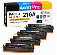 Compatible Pack x4 HP W2410A / W2411A / W2412A / W2413A  / 216A - CON CHIP - para HP Color LasertJet Pro M155nw / MFP M182n / MFP M182nw / MFP M183fw