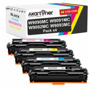 Compatible Pack x4 HP W9090MC W9091MC W9092MC W9093MC Cartuchos de Toner para HP Color LaserJet Managed E45028dn / MFP E47528f