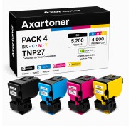Compatible Pack x4 Konica Minolta Bizhub C25 Cartuchos de Toner TNP27