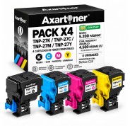 Compatible Pack x4 Konica Minolta Bizhub C25 Cartuchos de Toner TNP27