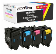 Compatible Pack x4 Konica Minolta Bizhub C3320i / C3321i Cartuchos de Toner TNP80K - TNP80C - TNP80M - TNP80Y