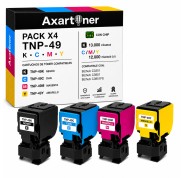 Compatible Pack x4 Konica Minolta Bizhub C3351 / C3851 / C3851FS Cartuchos de Toner TNP49 / TNP-49