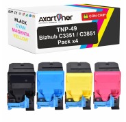 Compatible Pack x4 Konica Minolta Bizhub C3351 / C3851 / C3851FS Cartuchos de Toner TNP49 / TNP-49