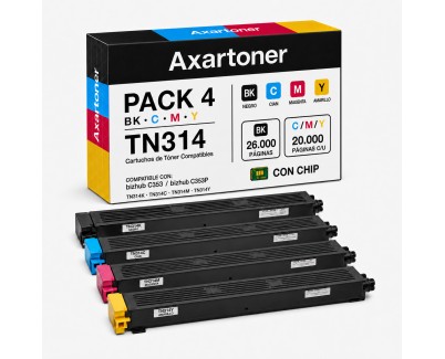 Compatible Pack x4 Konica Minolta Bizhub C353 / C353P Cartuchos de Toner TN-314 / TN314