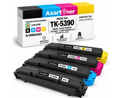 Compatible Pack x4 Kyocera TK-5390 Cartuchos de Toner TK5390 para Kyocera ECOSYS PA4500cx