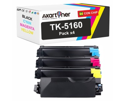 Compatible Pack x4 Kyocera TK5160 Cartuchos de Toner para ECOSYS P7040cdn