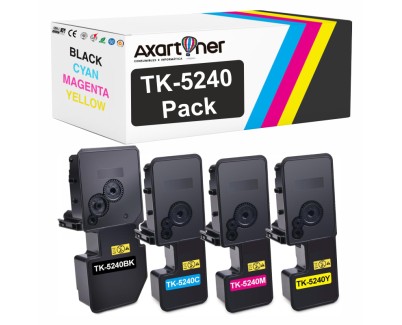 Compatible Pack x4 Kyocera TK5240 Cartuchos de Toner para Kyocera ECOSYS M5526, P5026 TK-5240