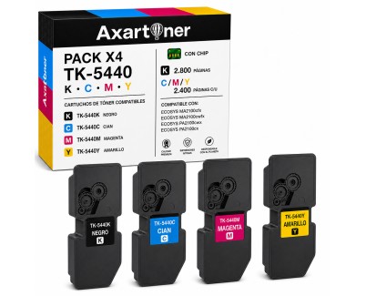 Compatible Pack x4 Kyocera TK5440 / TK5430 Cartuchos de Toner para Ecosys MA2100cfx / MA2100cwfx / PA2100cx / PA2100cwx