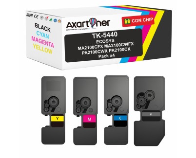 Compatible Pack x4 Kyocera TK5440 / TK5430 Cartuchos de Toner para Ecosys MA2100cfx / MA2100cwfx / PA2100cx / PA2100cwx