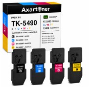 Compatible Pack x4 Kyocera TK5490 Cartuchos de Toner TK-5490 para Kyocera ECOSYS MA2101cfx / MA2101cwfx / PA2101cwx / PA2101cx
