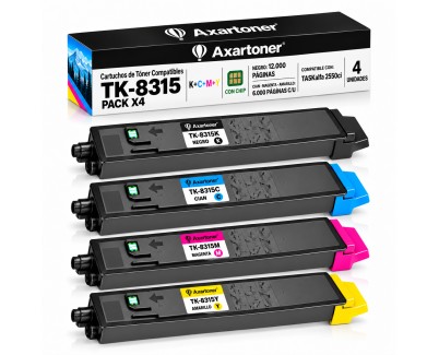 Compatible Pack x4 Kyocera TK8315 Cartuchos de Toner para TASKAlfa 2550ci