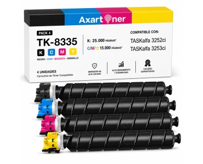 Compatible Pack x4 Kyocera TK8335 Cartuchos de Toner TK-8335 para TASKalfa 3252ci / 3523ci