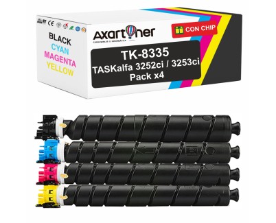 Compatible Pack x4 Kyocera TK8335 Cartuchos de Toner TK-8335 para TASKalfa 3252ci / 3523ci