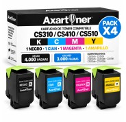 Compatible Pack x4 Lexmark CS310 / CS410 / CS510 Cartuchos de Toner
