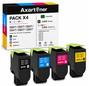 Compatible Pack x4 Lexmark CS317 / CX317 / CS417 / CX417 / CS517 / CX517 Cartuchos de Toner