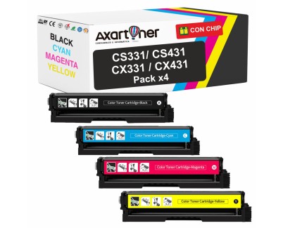 Compatible Pack x4 Lexmark CS331dw / CS431dw / CX331adwe / CX431adw Cartuchos de Toner