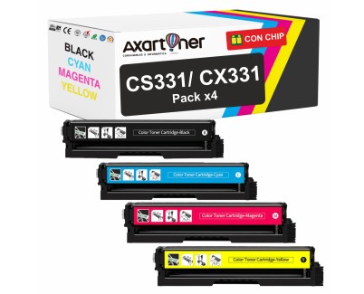 Compatible Pack x4 Lexmark CS331dw / CX331adwe Cartuchos de Toner