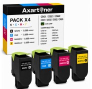 Compatible Pack x4 Lexmark CS421 / CS521 / CS622 / CX421 / CX522 / CX622 / CX625 Cartuchos de Toner