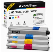 Compatible Pack x4 OKI C310 / C510 / MC351 / MC361 Cartuchos de Toner