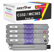 Compatible Pack x4 OKI C332dn / C332dnw / MC363dn / MC363dnw / MC363n / MD363dn Cartuchos de Toner