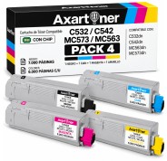 Compatible Pack x4 OKI C532dn C542dn MC563dn MC573dn Cartuchos de Toner