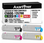 Compatible Pack x4 OKI C5600 / C5700 Cartuchos de Toner