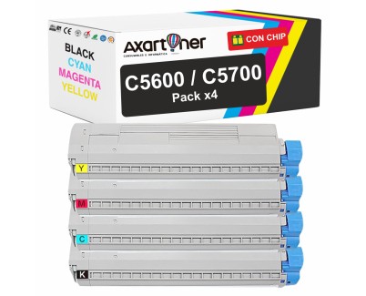 Compatible Pack x4 OKI C5600 / C5700 Cartuchos de Toner