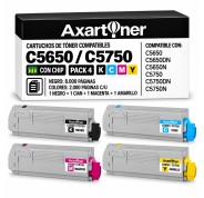Compatible Pack x4 OKI C5650 C5650DN C5650N C5750 C5750DN C5750N Cartuchos de Toner