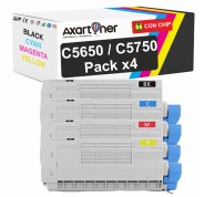 Compatible Pack x4 OKI C5650 C5650DN C5650N C5750 C5750DN C5750N Cartuchos de Toner