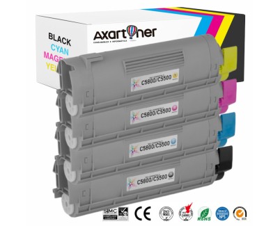 Compatible Pack x4 OKI C5800 / C5900 / C5550MFP Cartuchos de Toner