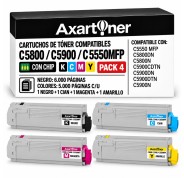 Compatible Pack x4 OKI C5800 / C5900 / C5550MFP Cartuchos de Toner