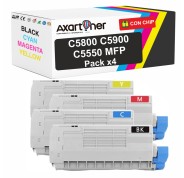 Compatible Pack x4 OKI C5800 / C5900 / C5550MFP Cartuchos de Toner