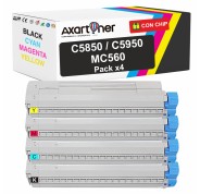 Compatible Pack x4 OKI C5850 / C5950 / MC560 Cartuchos de Toner