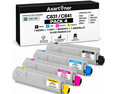 Compatible Pack x4 OKI C831 / C841 Cartuchos de Toner