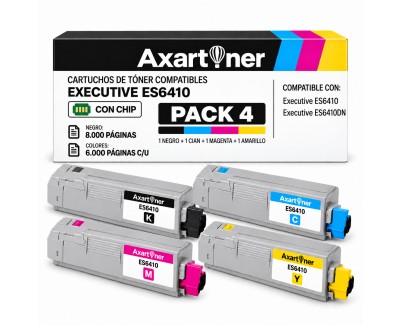 Compatible Pack x4 OKI ES6410 Cartuchos de Toner