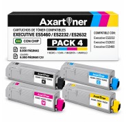 Compatible Pack x4 OKI Executive ES5460 / ES2232 / ES2632 Cartuchos de Toner
