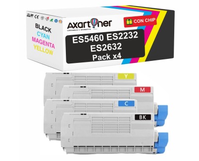 Compatible Pack x4 OKI Executive ES5460 / ES2232 / ES2632 Cartuchos de Toner