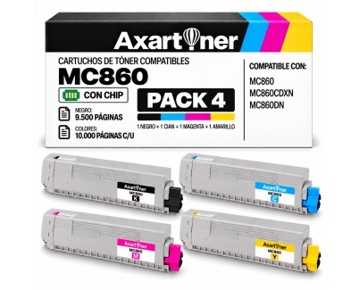 Compatible Pack x4 OKI MC860 Cartuchos de Toner
