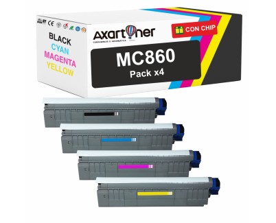 Compatible Pack x4 OKI MC860 Cartuchos de Toner