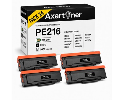 Compatible Pack x4 Pantum PE216 / PE-216 Negro Cartucho de Toner para Pantum P2506, P2506W, M6506, M6506NW, M6556, M6556NW, M6606, M6606NW