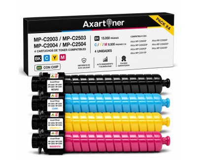 Compatible Pack x4 Ricoh Aficio MP-C2003 / MP-C2004 / MP-C2011 / MP-C2503 / MP-C2504 Cartuchos de Toner
