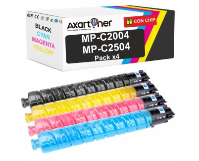 Compatible Pack x4 Ricoh Aficio MP-C2004, MP-C2504 Cartuchos de Toner 841918 MPC2004 / MPC2504