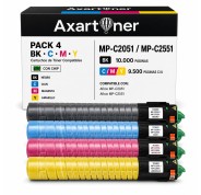 Compatible Pack x4 Ricoh Aficio MP-C2051 / MP-C2551 Cartuchos de Toner