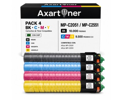 Compatible Pack x4 Ricoh Aficio MP-C2051 / MP-C2551 Cartuchos de Toner