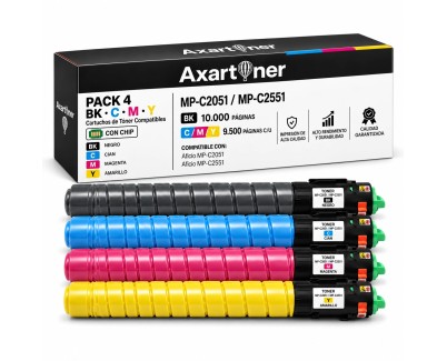 Compatible Pack x4 Ricoh Aficio MP-C2051 / MP-C2551 Cartuchos de Toner