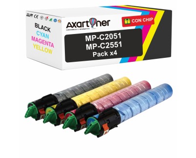 Compatible Pack x4 Ricoh Aficio MP-C2051 / MP-C2551 Cartuchos de Toner