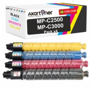 Compatible Pack x4 Ricoh Aficio MP-C2500 / MP-C3000 Cartuchos de Toner