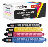 Compatible Pack x4 Ricoh Aficio MP-C300 / MP-C400 / MP-C401 Cartuchos de Toner MPC400, MPC300, MPC401
